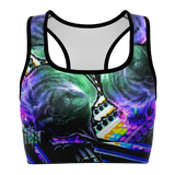 DJ Meowzers Kaleidoscope Halter Crop Top (Womens)