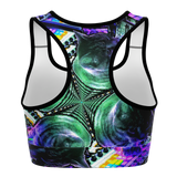 DJ Meowzers Kaleidoscope Halter Crop Top (Womens)